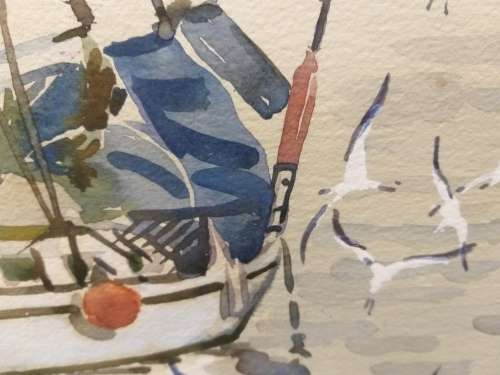 CHEALES Watercolour- Harbour scene