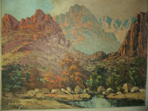 Landscape Oil painting signed Reg Grattan