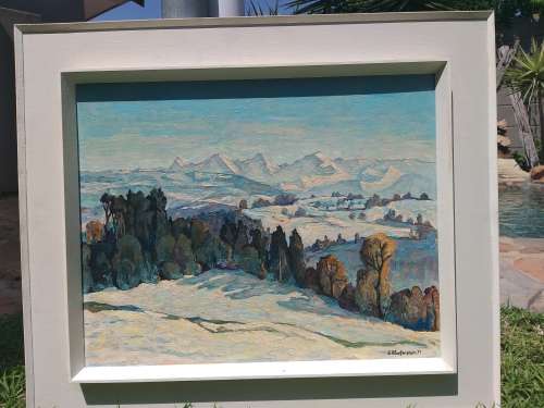 Landscape Oil on Board- signed E Klopfenstein `71