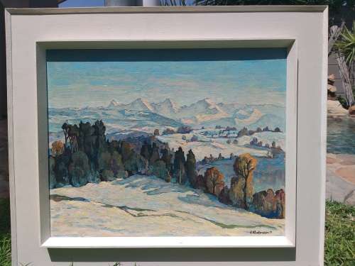 Landscape Oil on Board- signed E Klopfenstein `71