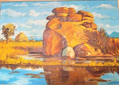 Two Beautiful landscape oil paintings signed and dated by artist J. P van der Walt