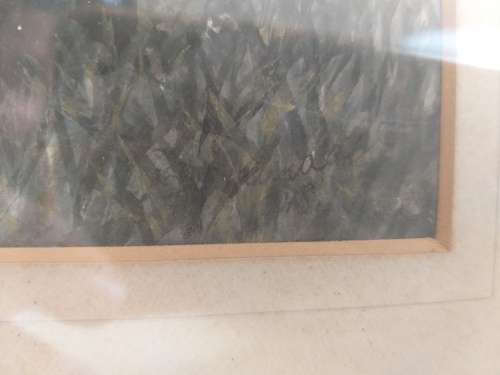 Landscape watercolour signed by artist Madge?? and dated 1948