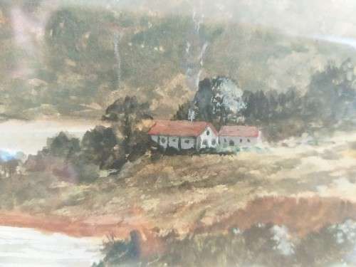 Landscape watercolour signed by artist Madge?? and dated 1948