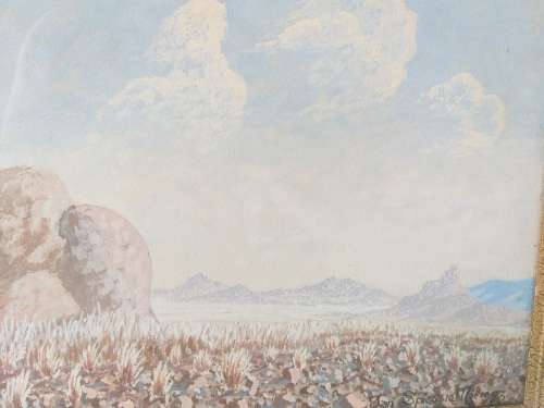 Namibian landscape signed Jan Spies