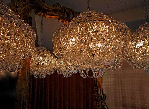 Chandeliers with Blown Glass Links