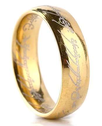 lord of the ring gold color stainless steel men 6mm size 7