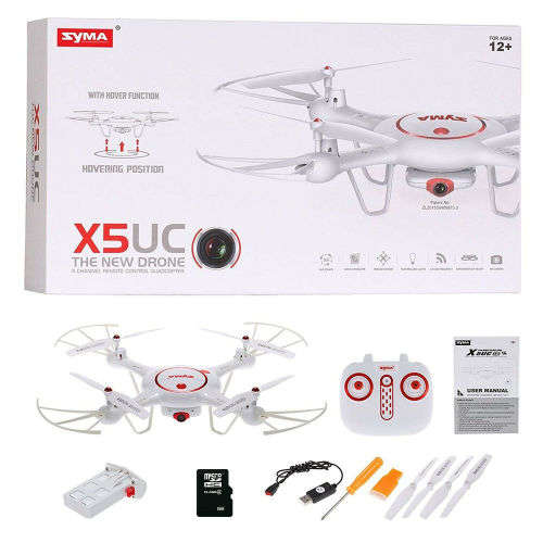 Syma X5UC RC Drone Quadcopter with HD Camera - White