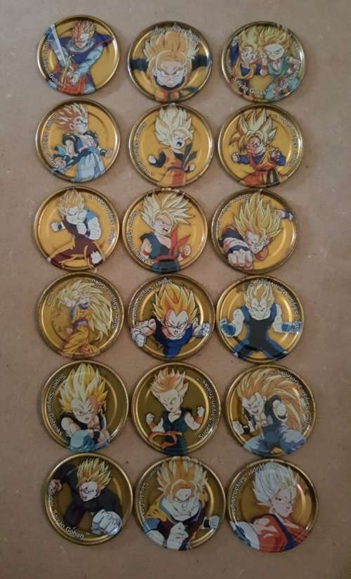 Dragonball Z Gold Metal Tazos - Not Full Collection (18 Tazos)