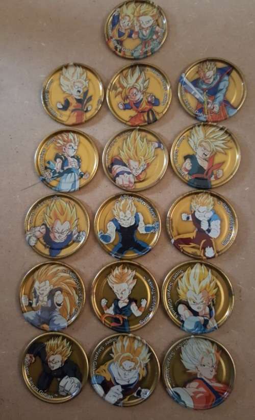 Dragonball Z Gold Metal Tazos - Not Full Collection (16 Tazos)
