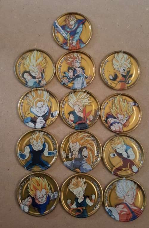 Dragonball Z Gold Metal Tazos - Not Full Collection (13 Tazos)