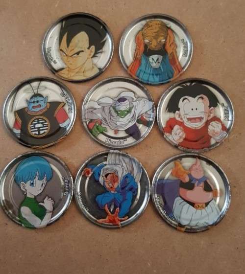Dragonball Z Silver Metal Tazos - Not Full Collection (8 Tazos)