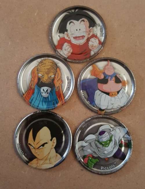 Dragonball Z Silver Metal Tazos - Not Full Collection (5 Tazos)