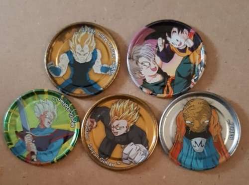 DRAGON BALL Z - 5 METAL TAZOS