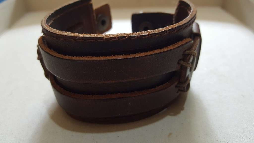 Antique Men`s Brown Leather Cuff Bracelet, Leather Wrist Band Wristband Handcrafted Jewelry