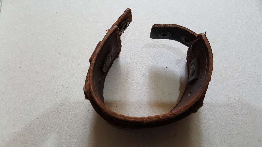 Antique Men`s Brown Leather Cuff Bracelet, Leather Wrist Band Wristband Handcrafted Jewelry