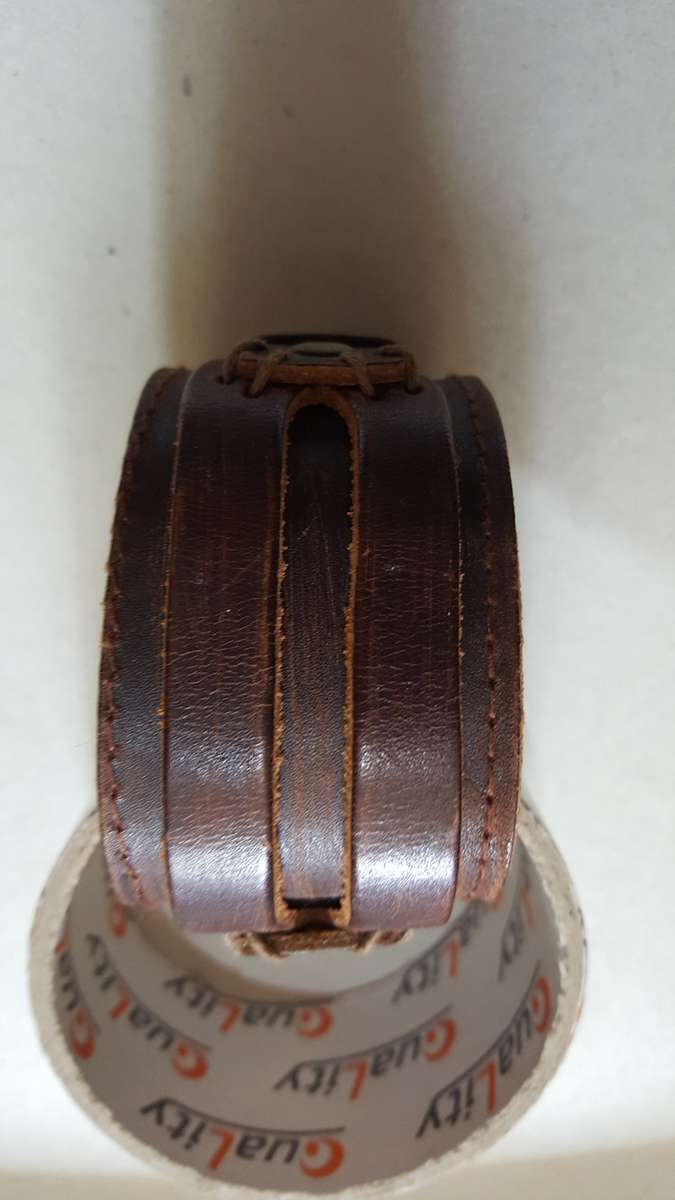 Antique Men`s Brown Leather Cuff Bracelet, Leather Wrist Band Wristband Handcrafted Jewelry