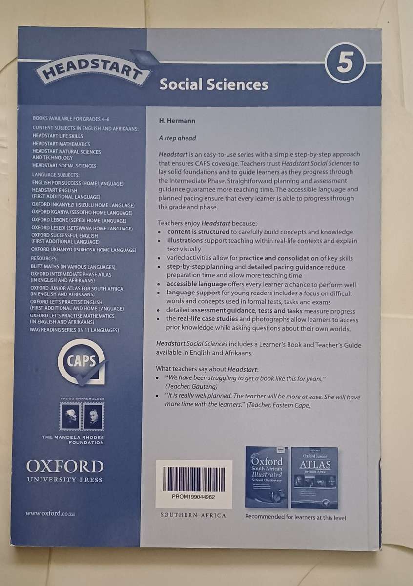 OXFORD HEADSTART SOCIAL SCIENCES TEACHER'S GUIDE GRADE 5