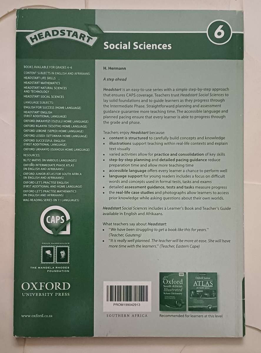 OXFORD HEADSTART SOCIAL SCIENCES TEACHER'S GUIDE GRADE 6