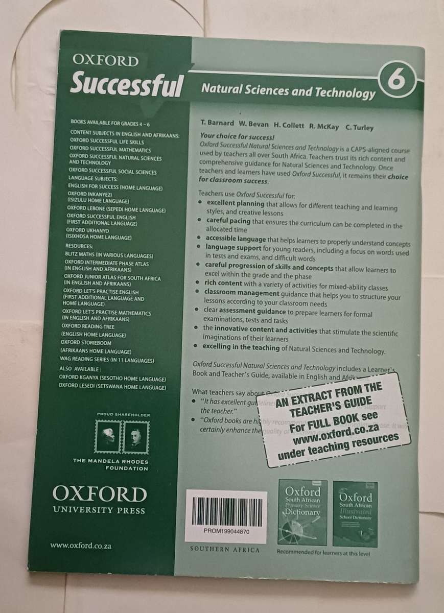 CAPS OXFORD SUCCESSFUL NATURAL SCIENCE AND TECHNOLOGY TEACHER'S GUIDE GRADE 6