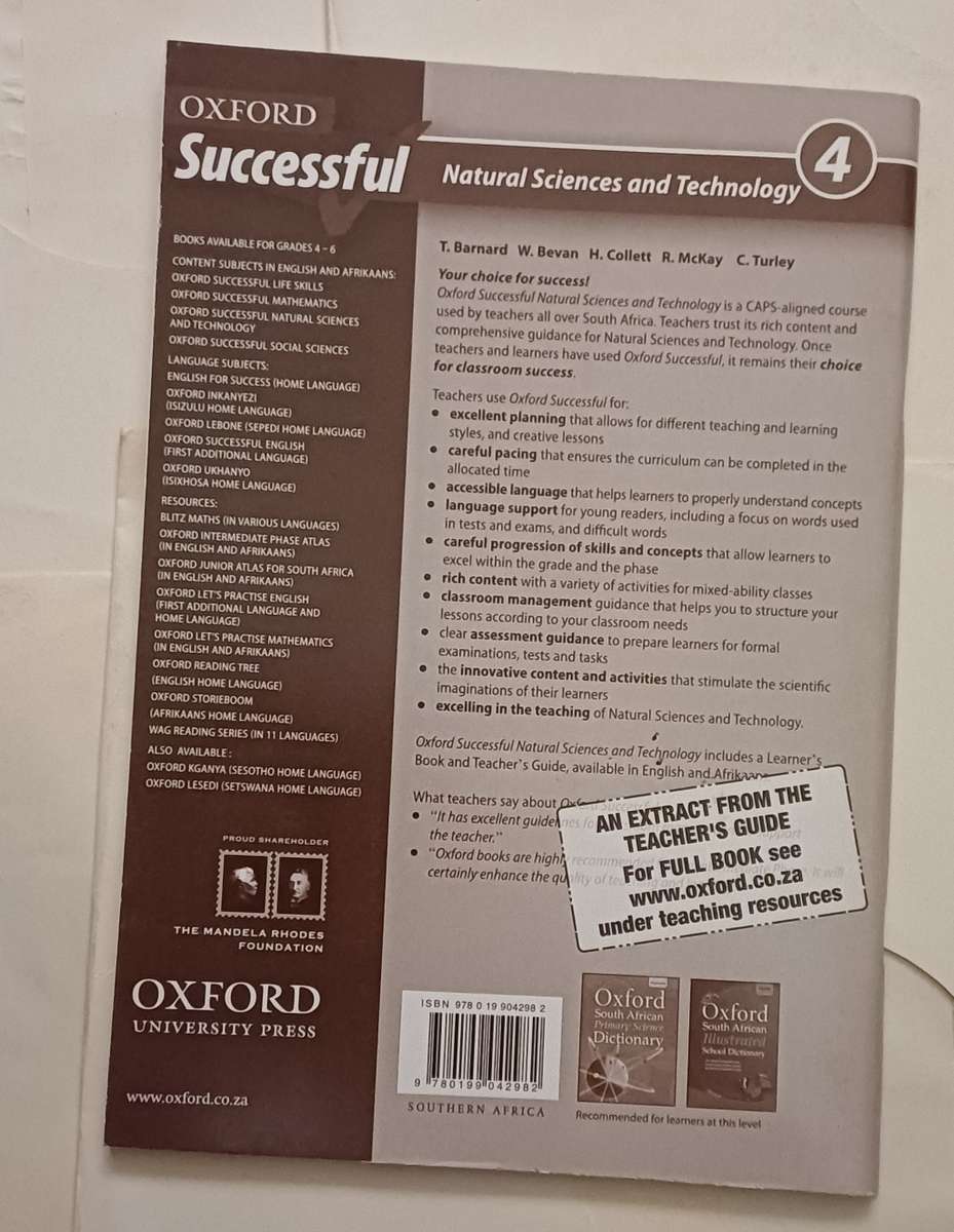 CAPS OXFORD SUCCESSFUL NATURAL SCIENCE AND TECHNOLOGY TEACHER'S GUIDE GRADE 4