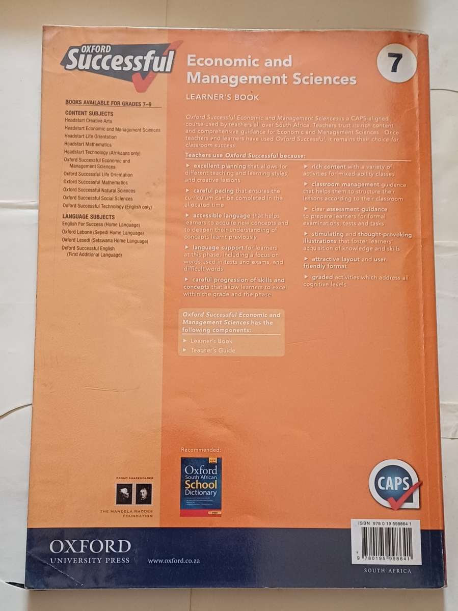 CAPS - OXFORD SUCCESSFULL ECONOMIC AND MANAGEMENT SCIENCES LEARNER'S BOOK GRADE 7