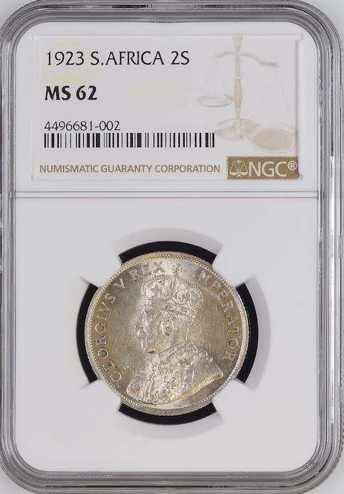 *** 1923 Florin (2/-) *** Union of SA *** NGC MS62 *** Beautiful Coin *** Last coin sold for R25 950