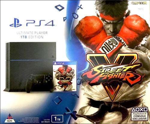 Playstation 4 (PS4) Console Jet Black 1TB | Street Fighter 5 Bundle | Limited Edition | + 2 Games