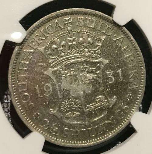 1931 Union of South Africa - Half Crown (2/6) - NGC VF30 - 3rd FINEST - LOW MINTAGE: 790