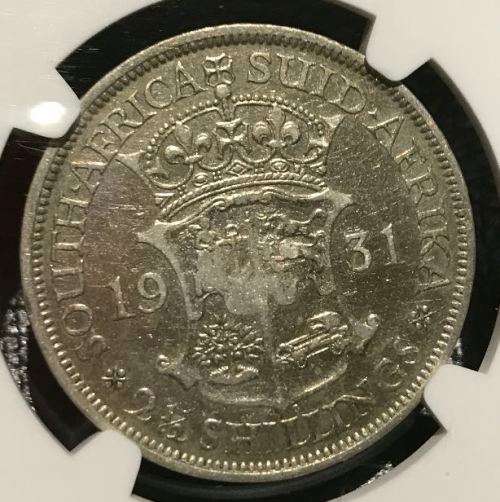 1931 Union of South Africa - Half Crown (2/6) - NGC VF30 - 3rd FINEST - LOW MINTAGE: 790