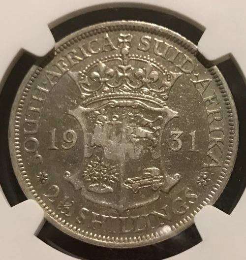 1931 Union of South Africa - Half Crown (2/6) - NGC VF30 - 3rd FINEST - LOW MINTAGE: 790