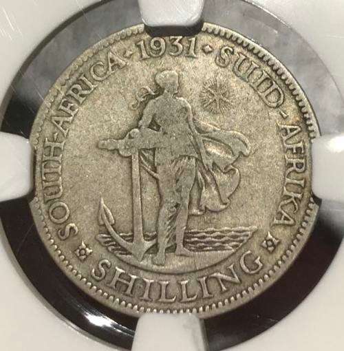 1931 Union of South Africa - Shilling (1/-) - NGC VG8 - RARE - LOW MINTAGE: 6603