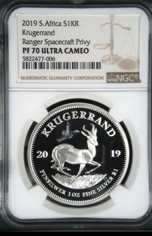 FINEST KNOWN | 2019 POLYMER PUTTY | SILVER 1oz KRUGERRAND WITH PRIVY/MINT MARK | PF70UC |THYSVS ONLY