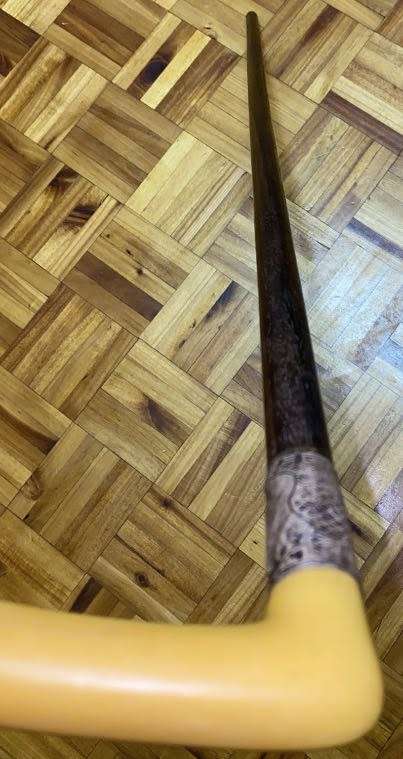 Vintage Walking Stick with Beautiful Ivory Handle and English Silver Hallmarks - BM and Co. | 91cm