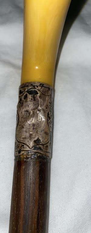 Vintage Walking Stick with Beautiful Ivory Handle and English Silver Hallmarks - BM and Co. | 91cm