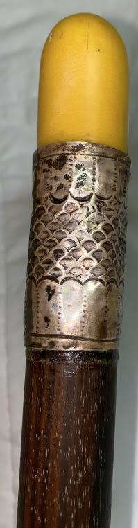 Vintage Walking Stick with Beautiful Ivory Handle and English Silver Hallmarks - BM and Co. | 91cm