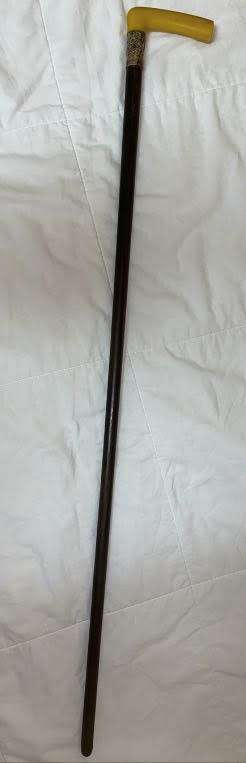 Vintage Walking Stick with Beautiful Ivory Handle and English Silver Hallmarks - BM and Co. | 91cm