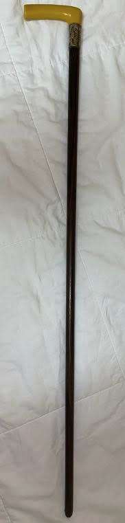 Vintage Walking Stick with Beautiful Ivory Handle and English Silver Hallmarks - BM and Co. | 91cm