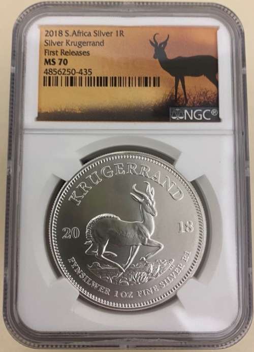 FINEST KNOWN | 2018 Krugerrand Silver 1oz | NGC Graded MS70 | FIRST RELEASES | SA MINT
