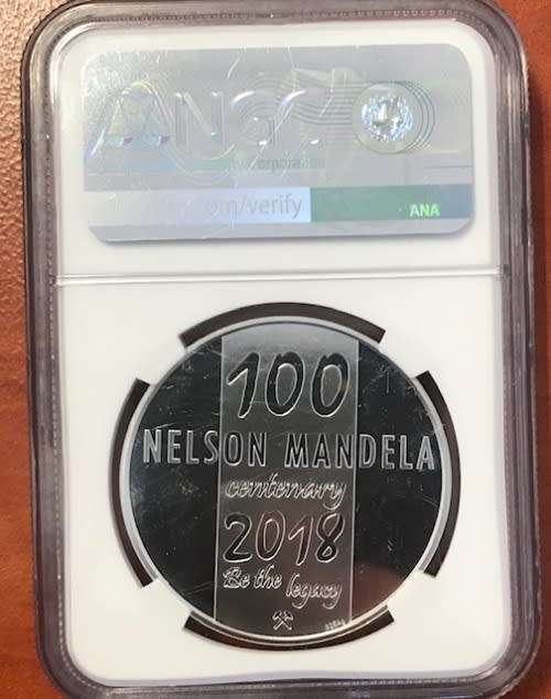 2018 1oz 999.9 Fine Silver Medal | Nelson Mandela 100th Anniv. of Birth | Mint of Norway | GEM PROOF