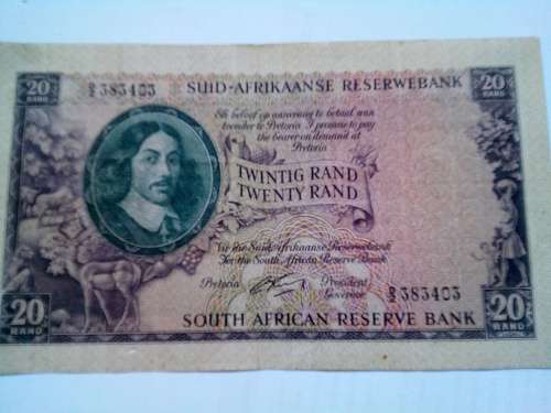 South Africa R20 note 1962-1965 (G Rissik)