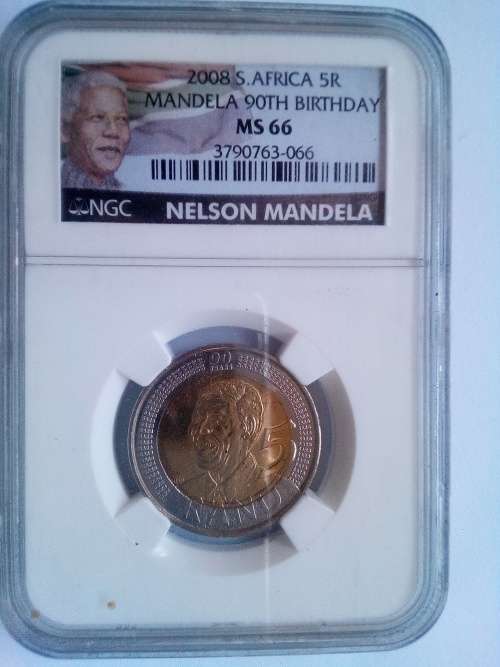 2008 South Afirca Five Rand Mandela 90th Birthday