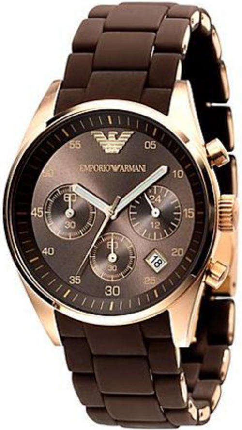 Emporio Armani Brown Rose Gold AR5891 Stainless Steel Case Ladies'