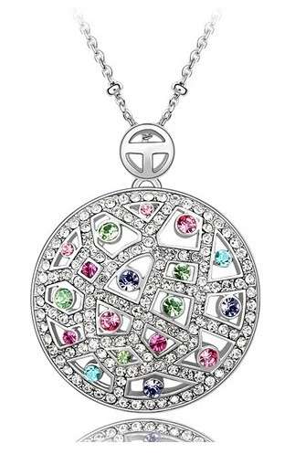 New Authentic Swarovski Multicolored Crystal Pendant Necklace Chain