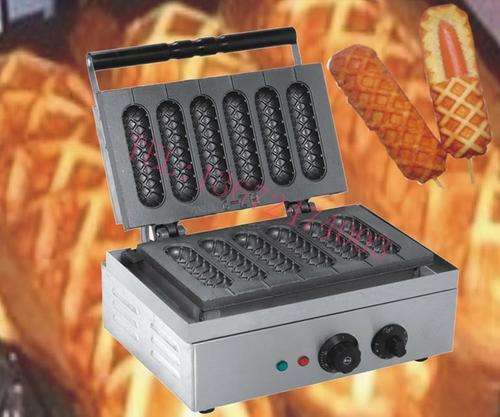 Lolly Waffle maker  6 bar  French sausage machine  Electric hot dog bread