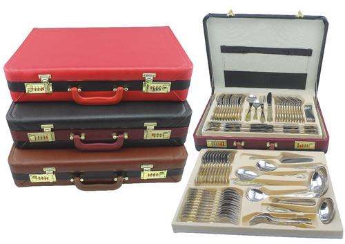 (HOFFMAYRO GERMANY) (359EURO) 18/0 Stainless Steel 84 Pcs Cutlery Set (Leather Case) Quality Product