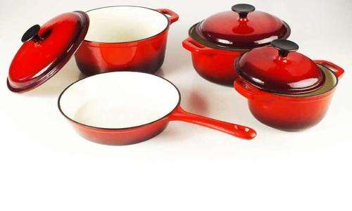 NEW UNIQUE AND DELUXE 7 PIECE CAST IRON POT SET