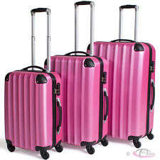Set of 3 Lightweight Travel Luggage Bags - Universal Wheels - two colour avalaible