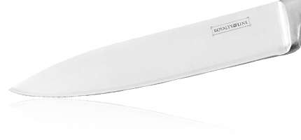 Royalty Line 8-Piece Stainless Steel Knife Set With Rotating Stand - White