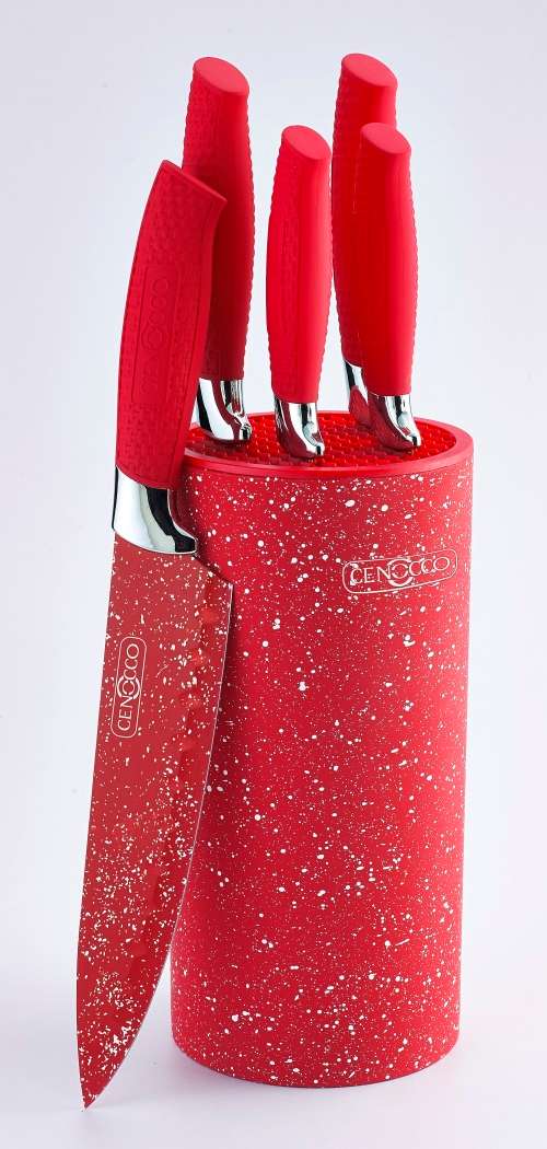 Royalty Line 5 Pcs Marble Coating Knife Set with Stand RL-5MSTR