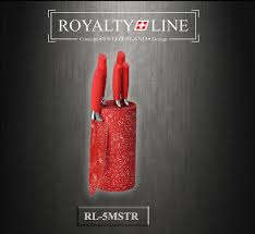Royalty Line 5 Pcs Marble Coating Knife Set with Stand RL-5MSTR